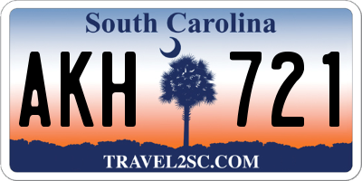 SC license plate AKH721