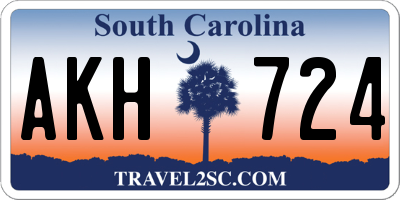 SC license plate AKH724
