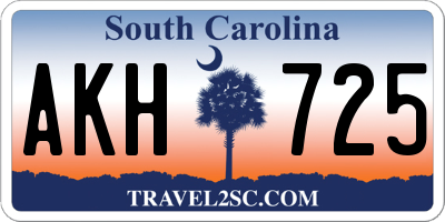 SC license plate AKH725