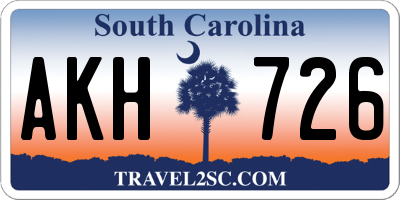 SC license plate AKH726