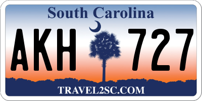 SC license plate AKH727