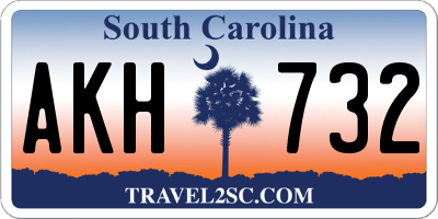 SC license plate AKH732