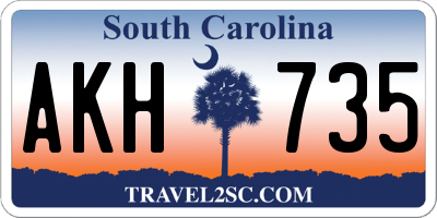 SC license plate AKH735