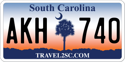 SC license plate AKH740