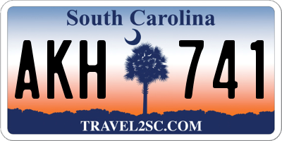 SC license plate AKH741