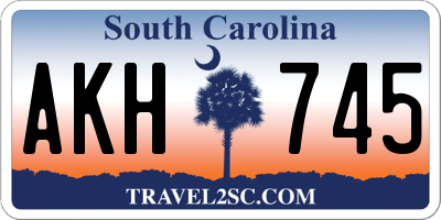 SC license plate AKH745