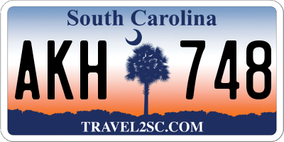 SC license plate AKH748