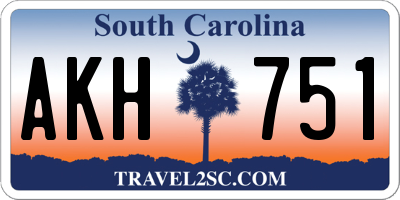 SC license plate AKH751