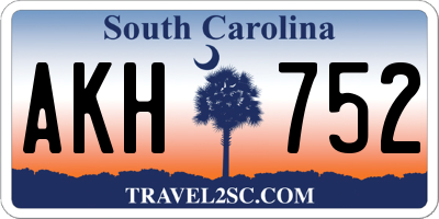 SC license plate AKH752