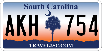 SC license plate AKH754