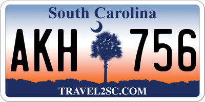 SC license plate AKH756