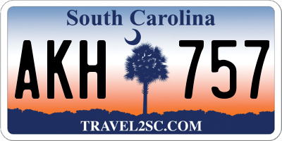 SC license plate AKH757