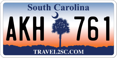 SC license plate AKH761
