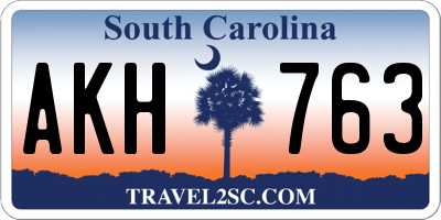 SC license plate AKH763
