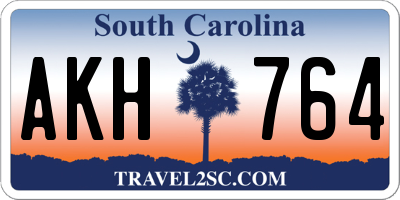 SC license plate AKH764