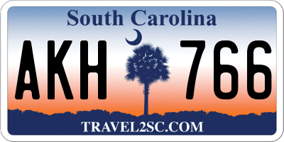 SC license plate AKH766