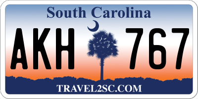SC license plate AKH767