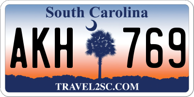 SC license plate AKH769