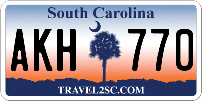 SC license plate AKH770