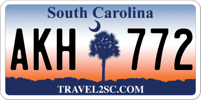 SC license plate AKH772