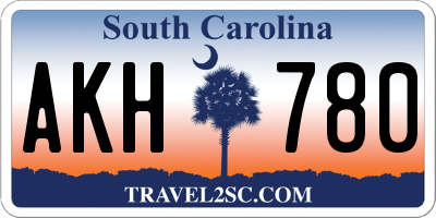 SC license plate AKH780