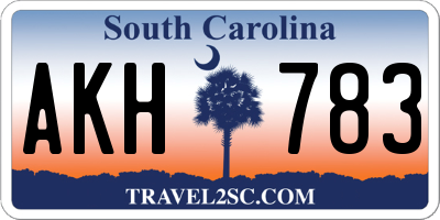 SC license plate AKH783