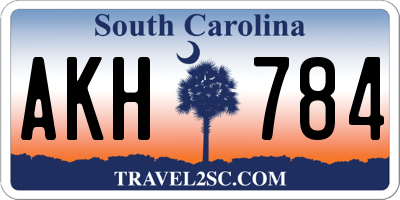 SC license plate AKH784