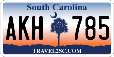 SC license plate AKH785