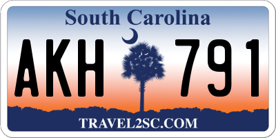 SC license plate AKH791