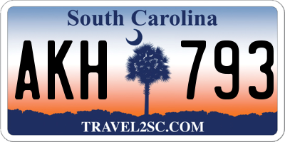 SC license plate AKH793