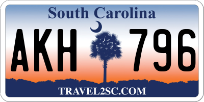 SC license plate AKH796