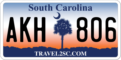 SC license plate AKH806