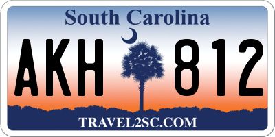 SC license plate AKH812