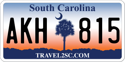 SC license plate AKH815