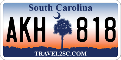 SC license plate AKH818