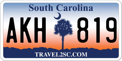 SC license plate AKH819