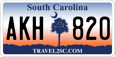 SC license plate AKH820