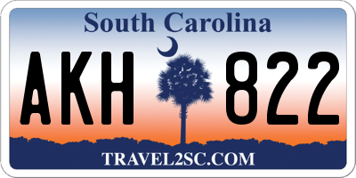 SC license plate AKH822
