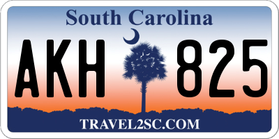 SC license plate AKH825