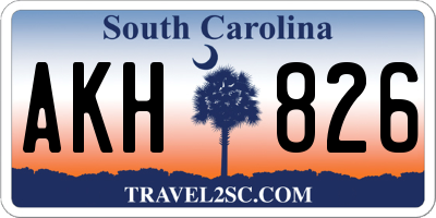 SC license plate AKH826