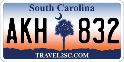 SC license plate AKH832