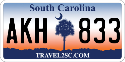 SC license plate AKH833