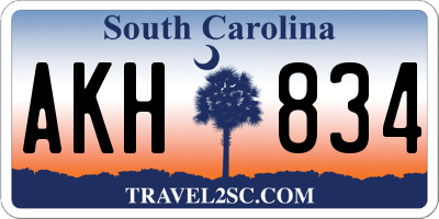 SC license plate AKH834