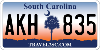 SC license plate AKH835