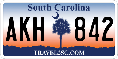 SC license plate AKH842