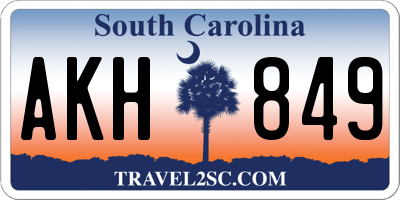 SC license plate AKH849