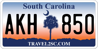 SC license plate AKH850