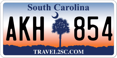 SC license plate AKH854