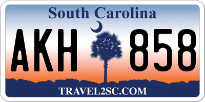 SC license plate AKH858