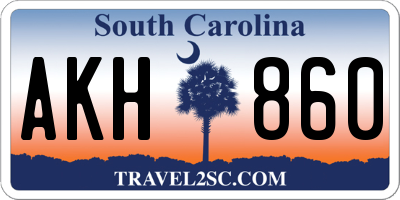 SC license plate AKH860